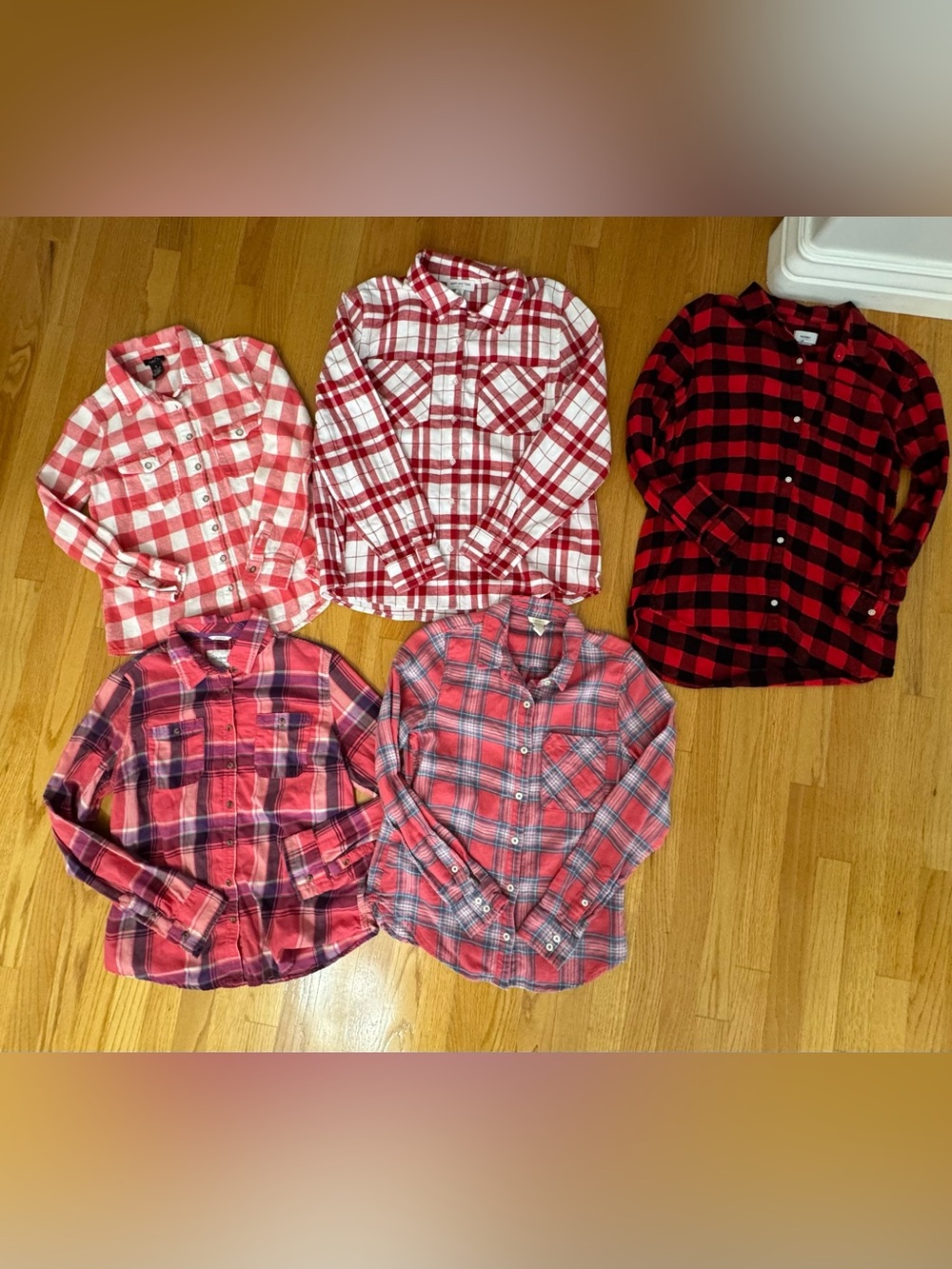 Lot of 5 Flannel Button Up Shirts